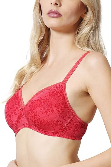 Van Heusen Women’s Cotton Padded Wireless Bra – Full Coverage, Anti-Bacterial, Breathable Perforated Cups